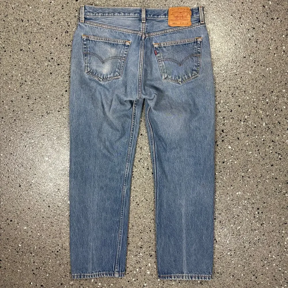 Vintage 1990s Levi's 501xx Button Fly Straight Leg Denim Jeans